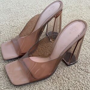 Zara Women's Transparent Tan Heels size 39